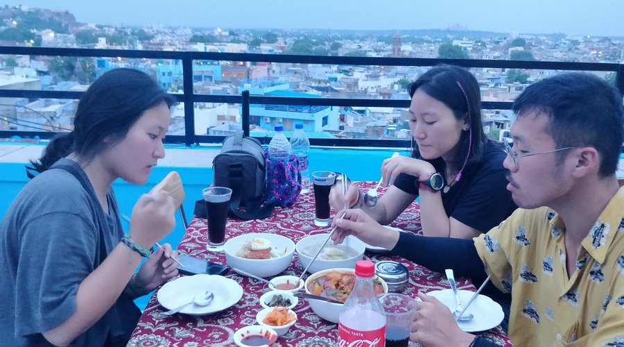 Korean Guest enjoying Korean food