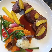 Magret à l'orange et entrecôte