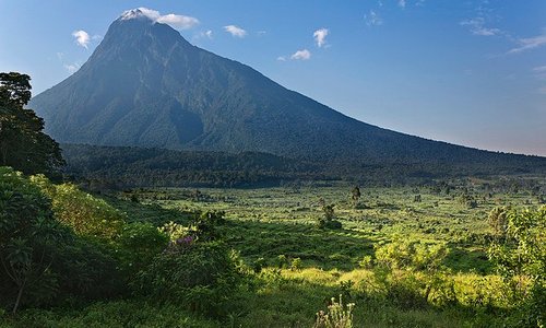 View from our camping spot near the gorillas