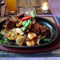 House Stir fry with oriental vegetables and noodles.
