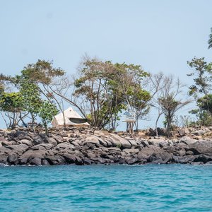 Sherbro luxury tent, with a stunning sea view on three sides.