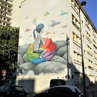 La fresque sur l'immeuble
