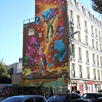 La fresque sur l'immeuble