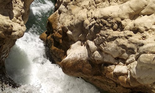 It's Ardeshiri waterfall when the water fall in to a scary canyon.