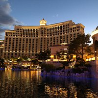 Beautiful hotel/casino with lake in front