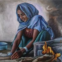 Woman kneading dough, Oil paintings for sale