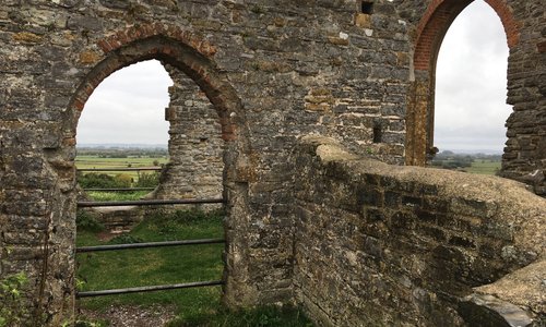 Among the ruins at Burrow Mump