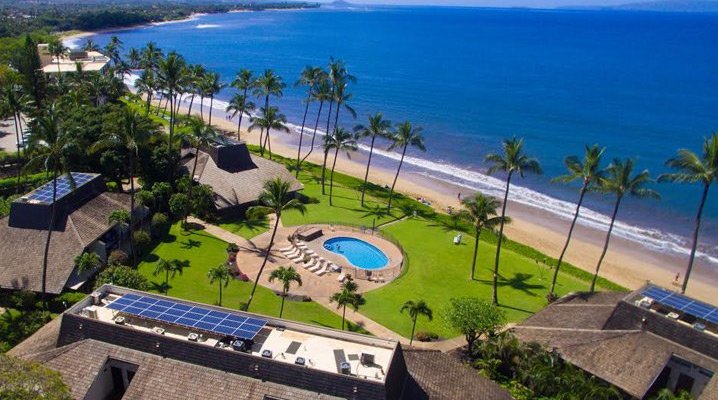 Drone view of Maalaea Surf Resort