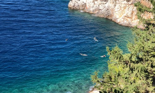 This is down from the hotel you have to walk and swim