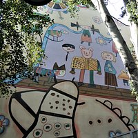 La fresque sur l'immeuble