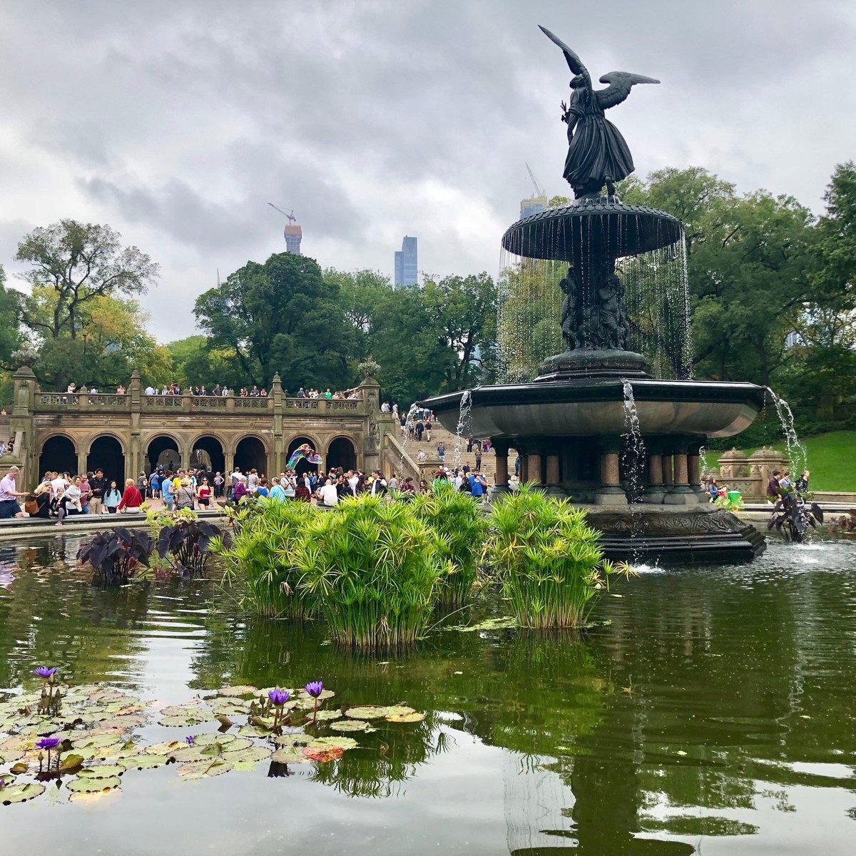 Bethesda Fountain with Angel of the Waters Sculpture, close-up