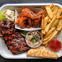 Kansas City Ribs, Hot Wings and French Fries in a Combo plate!