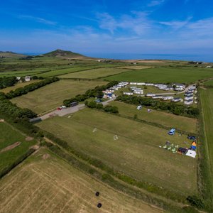 Aerial shot of the park, with Penberry hill (first left) and Carn LLidi (far left).