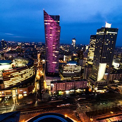 Varsovie, du haut du Palais de la Culture, Blue Hour, Mars 2017.