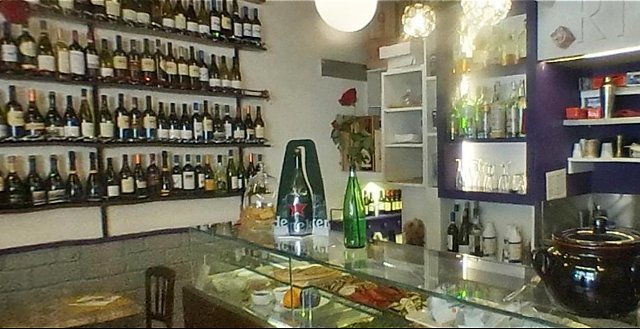wine selection on display