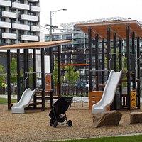 Playground with fence near Victoria Street