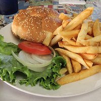 Blondies cheese burger and fries