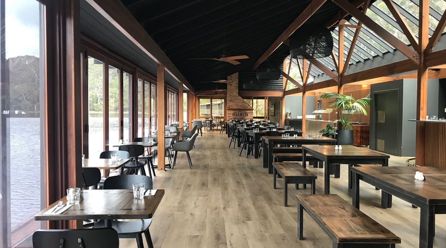 The newly renovated restaurant with a great view