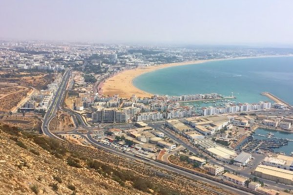 Vue sur la Bai d'Agadir de la kasbah Agadir oufella.