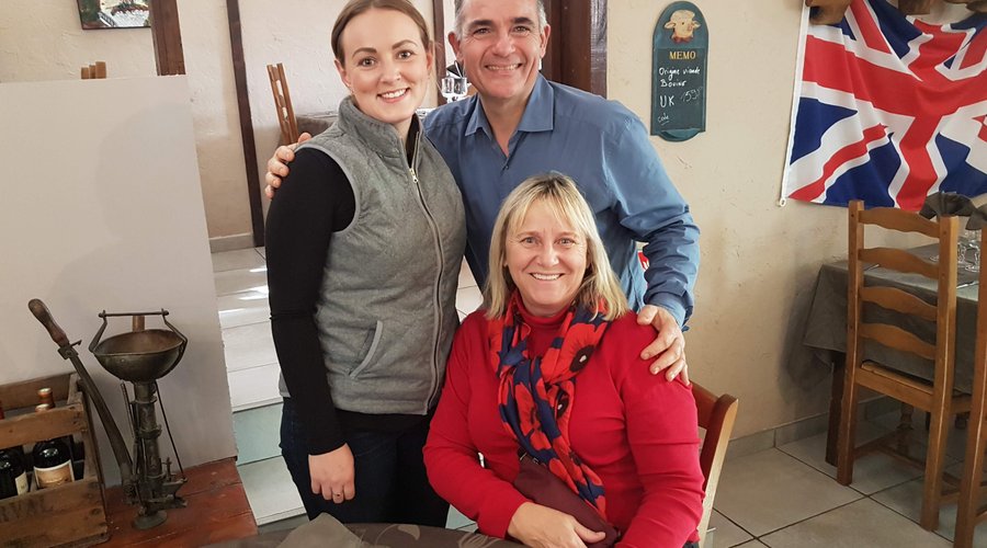 My wife, daughter and owner Fabrice.
