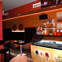 Inside the bar the ice cream bar