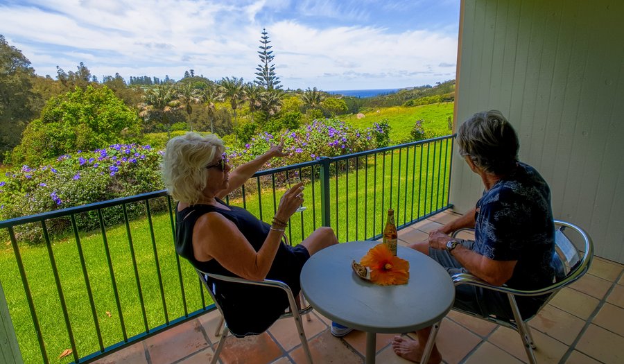 Private balcony with ocean views