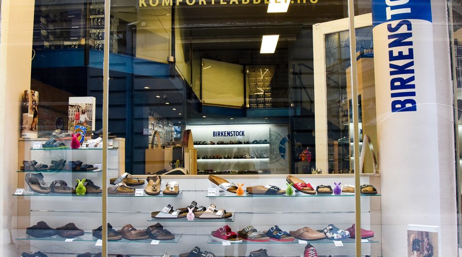 Our shop window in Spring 2018.