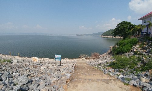 Largest earth dam in Thailand.