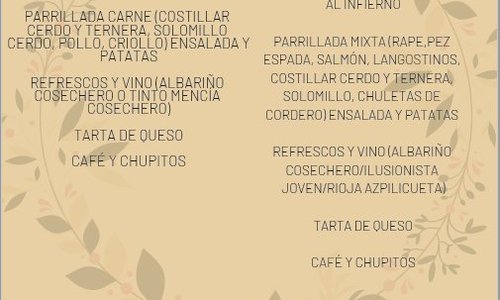 Menús para grupos Navidad 2018