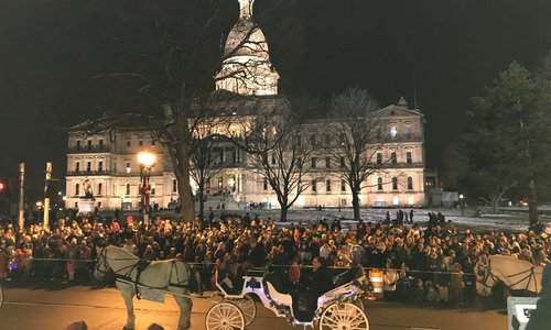 Silver Bells in the City parade prior to the lighting of Michigan's official Christmas tree!