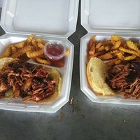 Great BBQ sandwiches and crispy fries. Just one of many great items to be had at Jabo's.