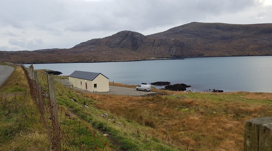 Accessible from the A859 just before reaching Tarbert, and with uninterrupted views of West Loch tarbert.
