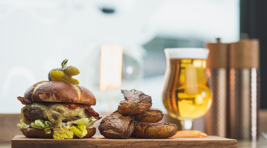 Try our particularly satisfying burger.