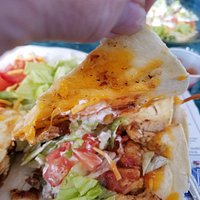 Inside my chicken quesadilla.