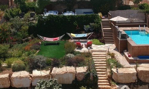 Drone shot of backyard