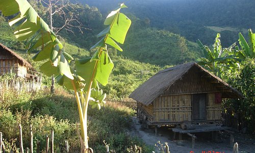an isolated village far away in the bush - Kontum - Vietnam