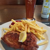 Typical Cordon Bleu with French Fries ...and beer!