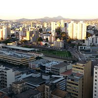 Vista do alto do Edificio. Observe a Praça da Estação, Edificio Central e Viaduto de Santa Tereza