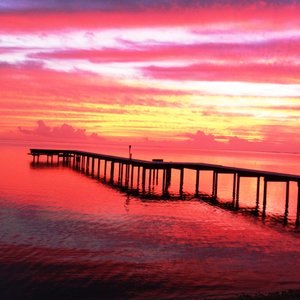 couché du soleil depuis ponton