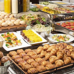 和洋ブッフェの朝食