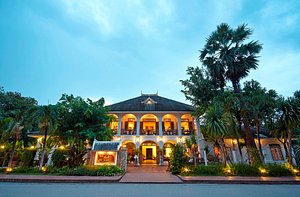 Villa Santi Hotel in Luang Prabang, image may contain: Villa, Hotel, Hacienda, Resort