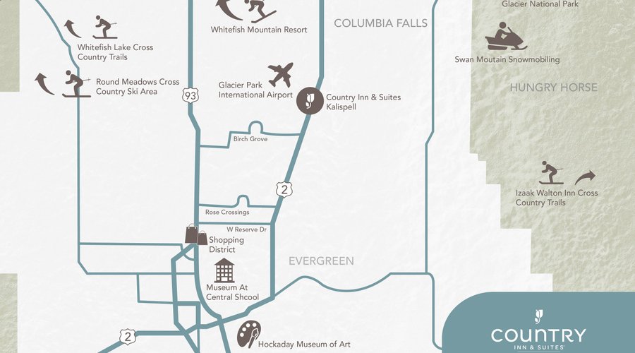 Kalispell is a great place to spend winters with skiing, snowmobiling, skating, fishing and more right by our hotel!