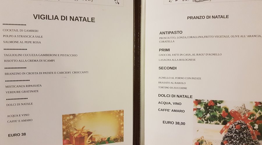 menu' di Natale