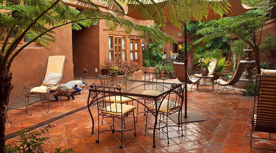 One of Casa Encantada's beautiful patios.