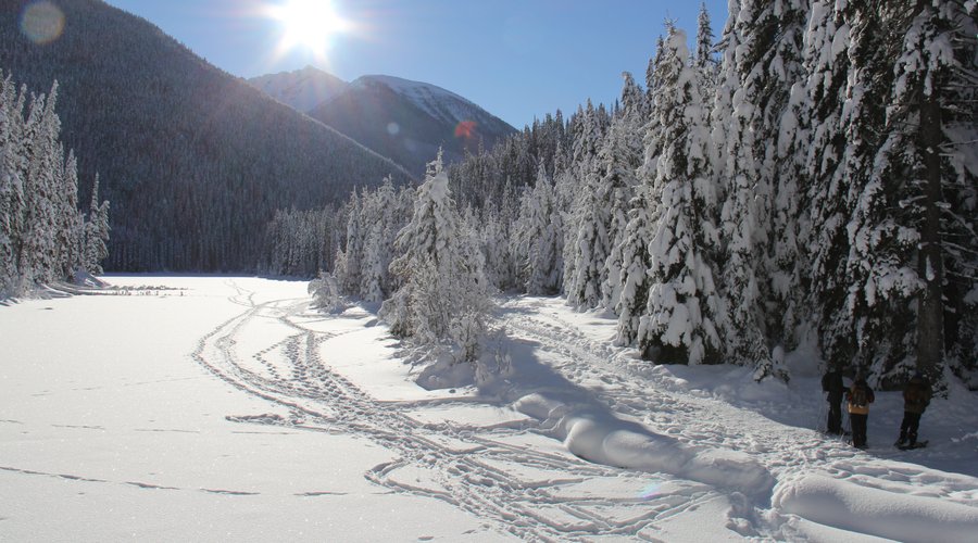 Snowshoeing around Lightning Lake