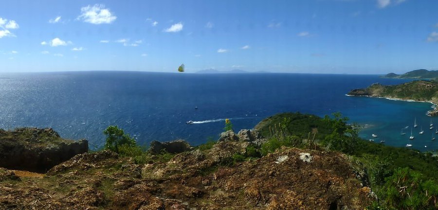 View of Falmouth and English Harbor from Shirley Heights