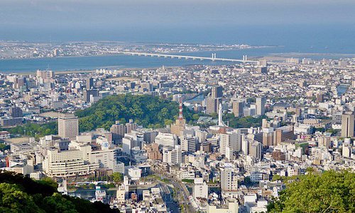 山頂からは徳島市街を一望できる