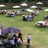 Huge beer garden.