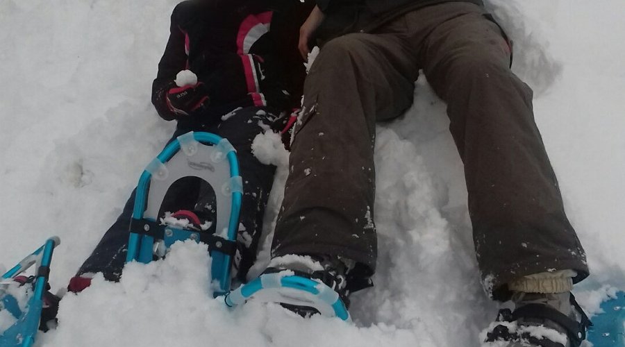 Having fun with our snow shoes!