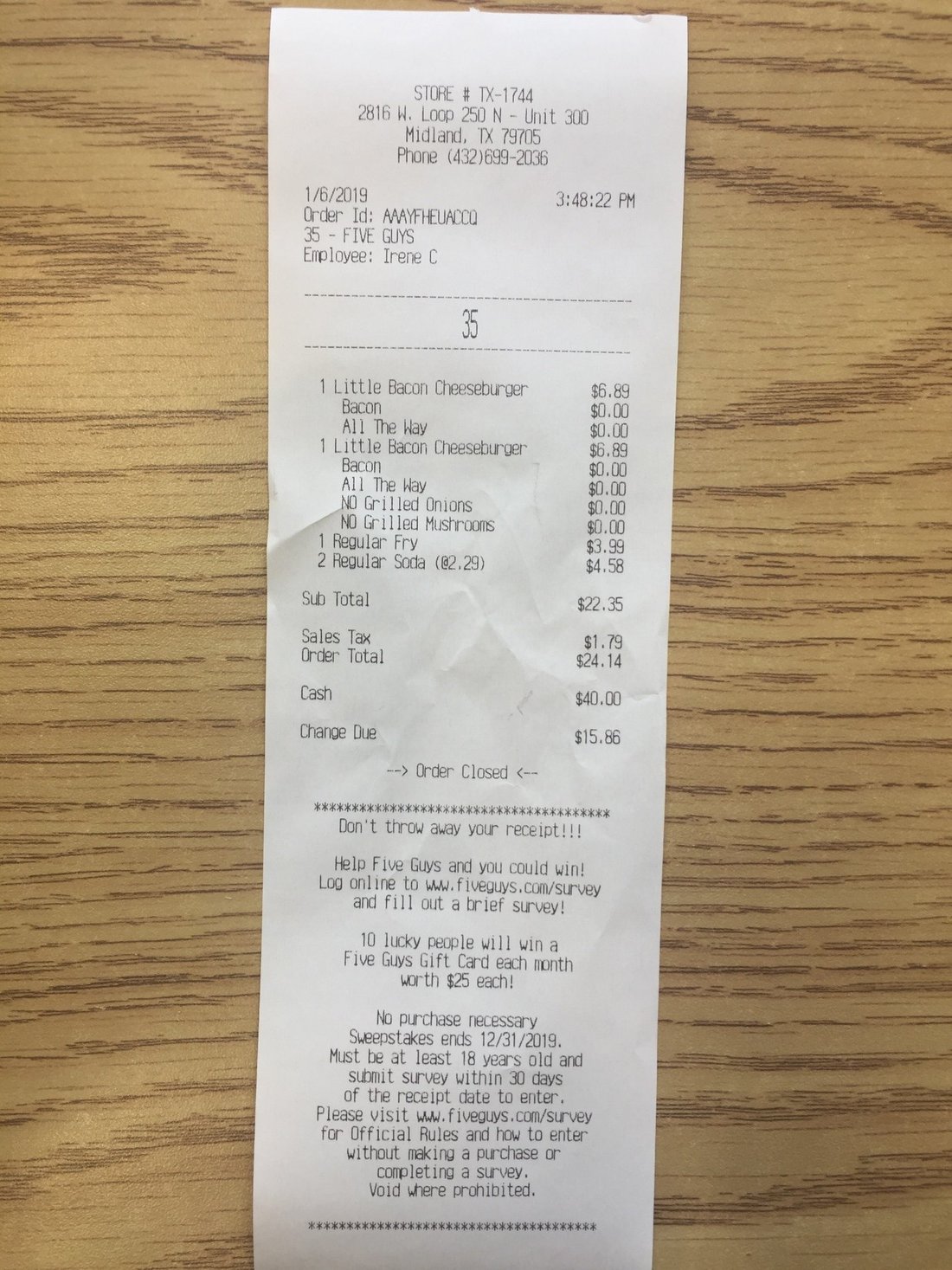 FIVE GUYS, Midland - Menu, Prices & Restaurant Reviews - Order Online ...